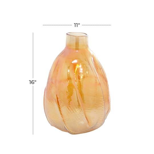 CosmoLiving by Cosmopolitan 16" Gold Glass Contemporary Vase